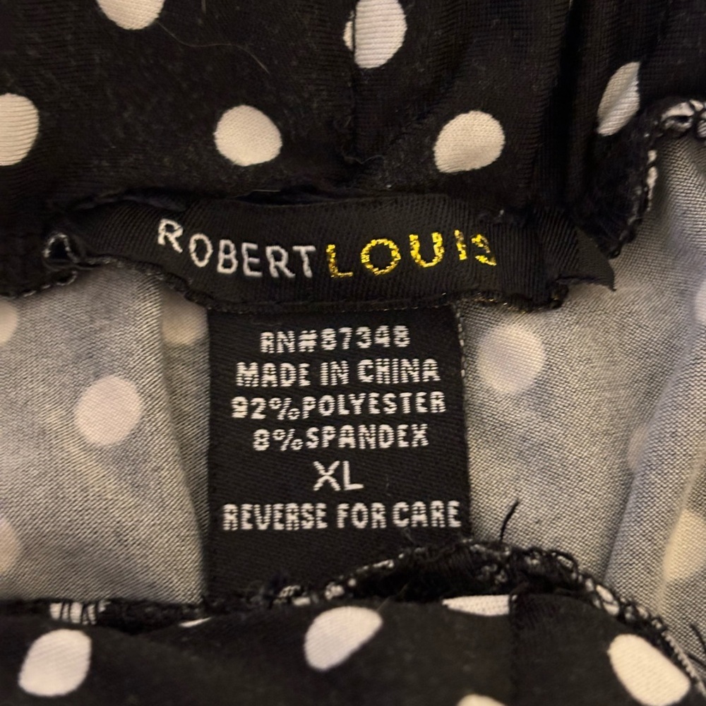 Robert Louis Black and White Polka Dot High Waist Shorts - Picture 2 of 6